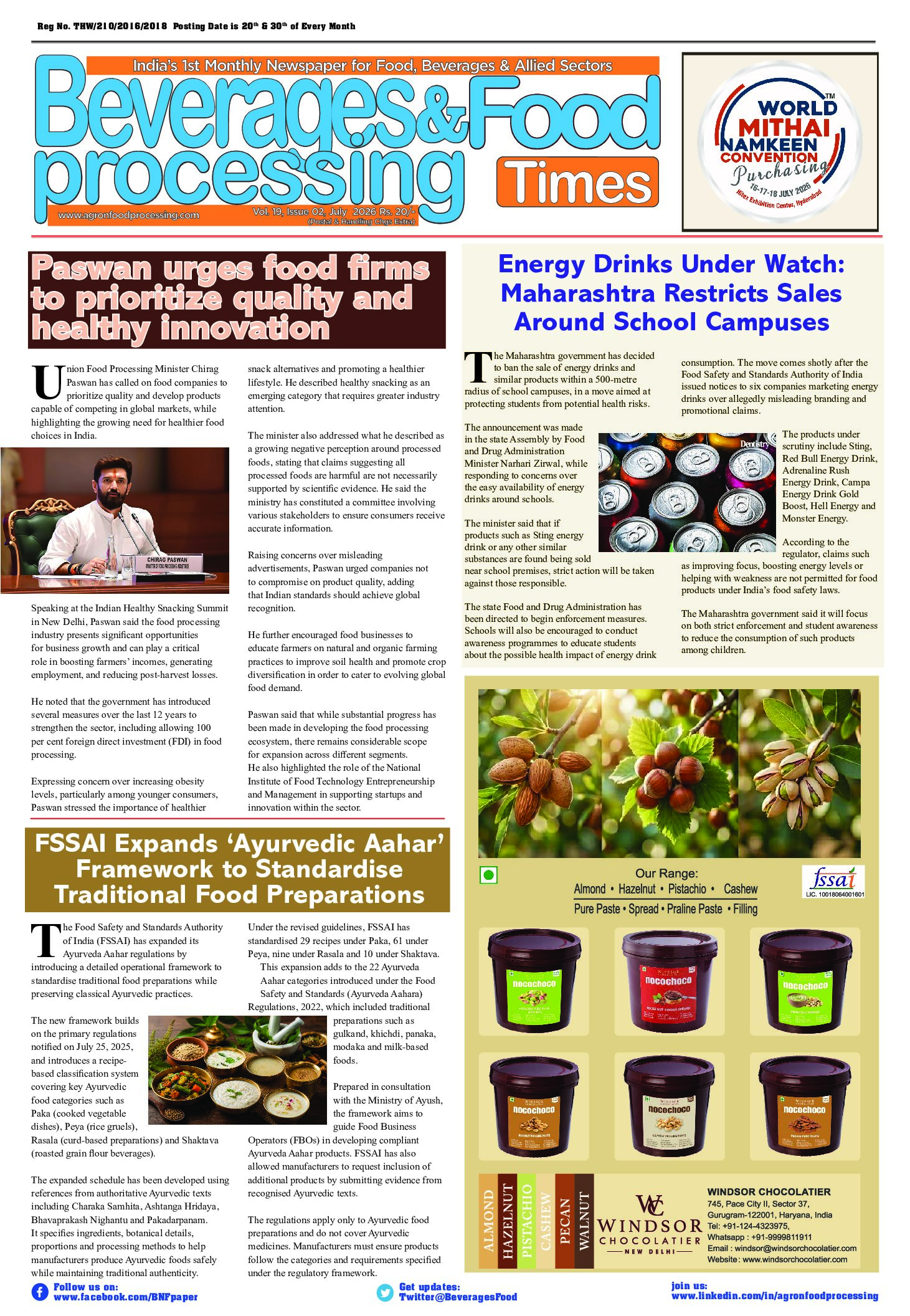 Beverages & Food Processing Times