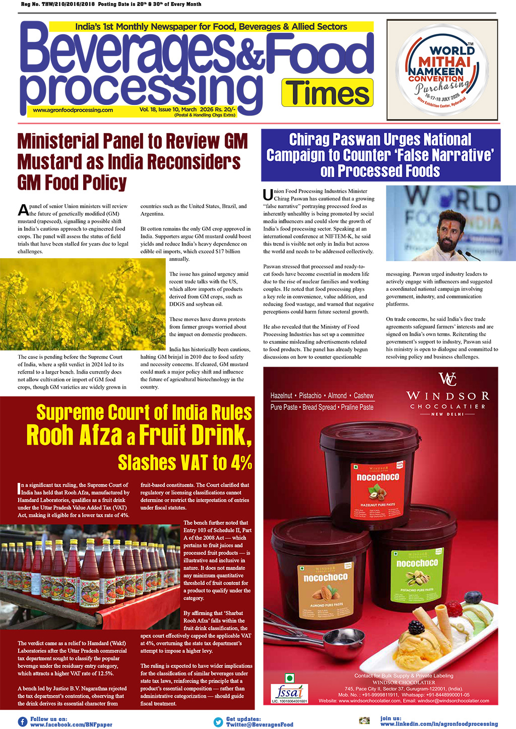 Beverages & Food Processing Times