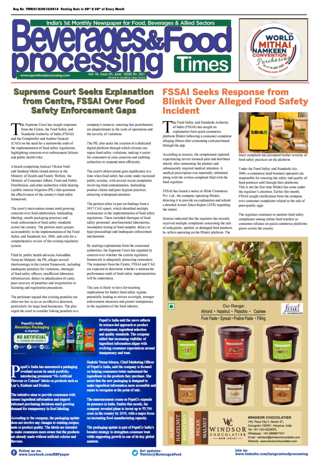 Beverages & Food Processing Times