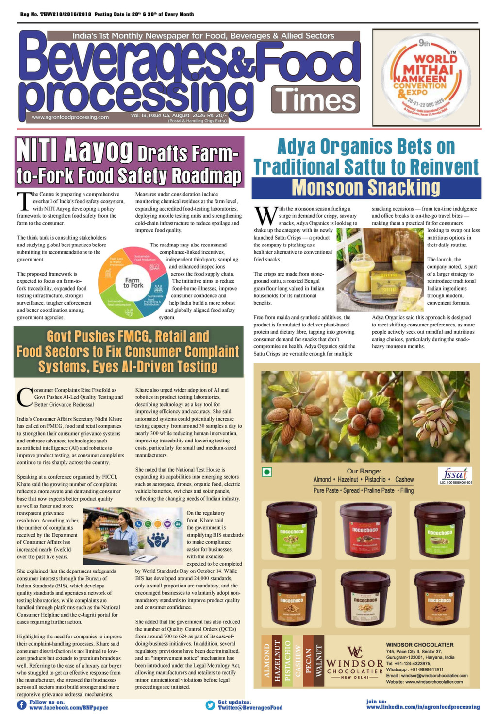 Beverages & Food Processing Times